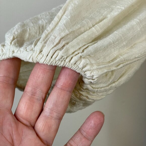 Max Studio Cottagecore Boho Crochet Peasant Top Size M Ivory - Picture 6 of 12